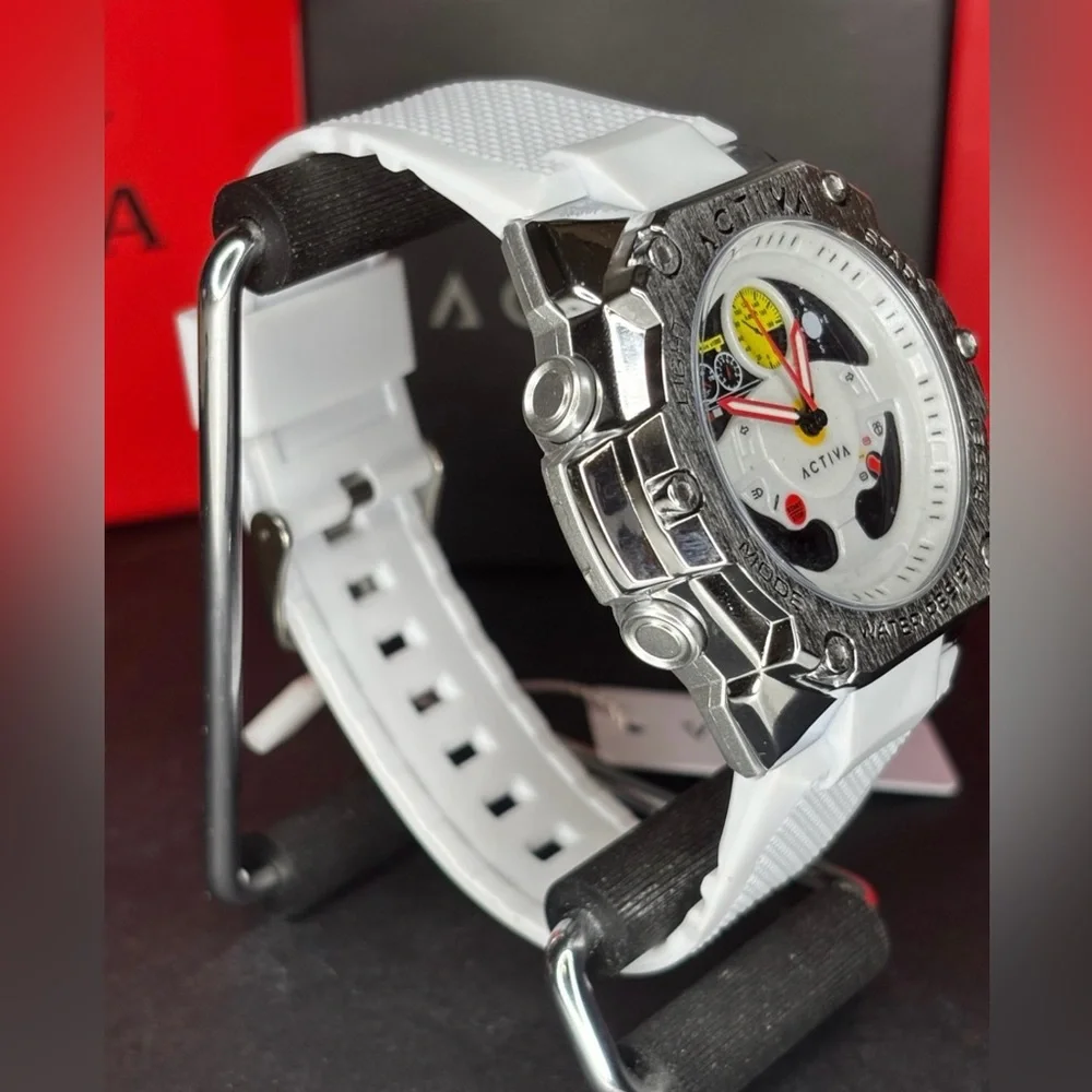 Activa X Invicta Digital Men's Watch - 55mm, White (ACW8092-004)